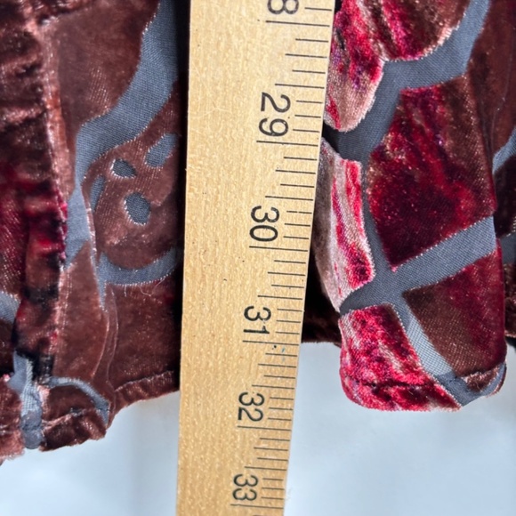 Vintage Chicos Midi Skirt XL Velvet Burnout Silk Blend Whimsigoth Fairy Grunge - Picture 5 of 7